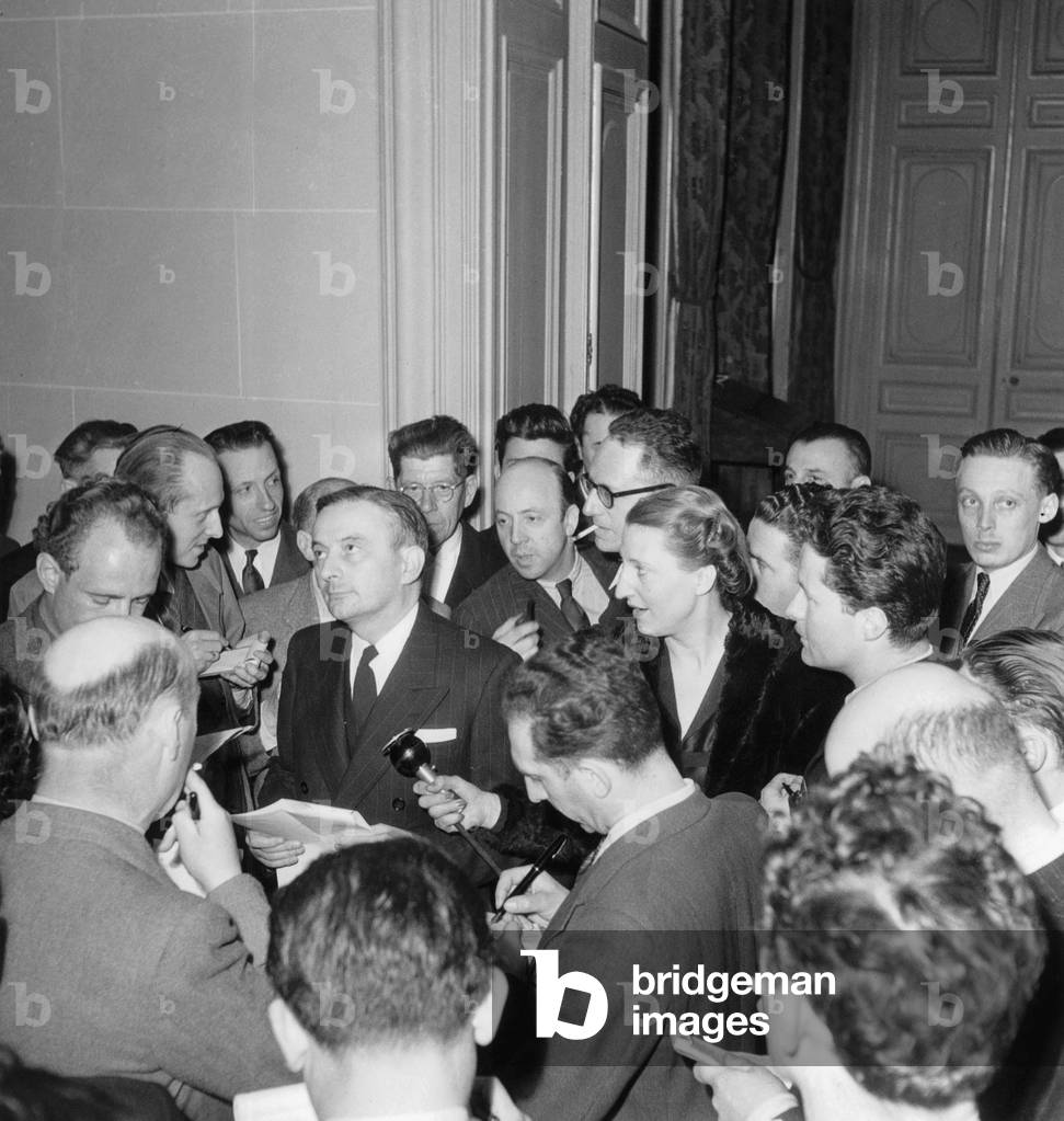 Georges Bidault, President of French Provisional Government Announces The Setting of his Government, June 24, 1946 (b/w photo)