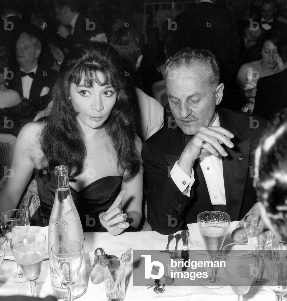 Juliette Greco and Darryl Zanuck during Cannes Festival May 2, 1959 (b/w photo)