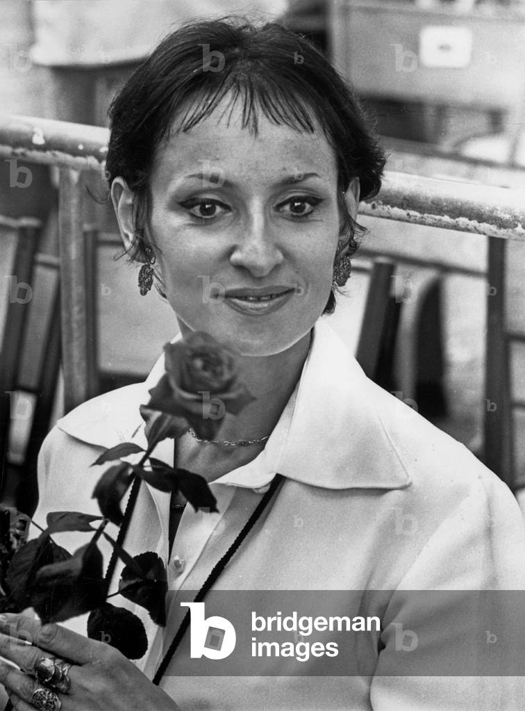 French Singer Barbara (1930-1997) in 1969 (b/w photo)