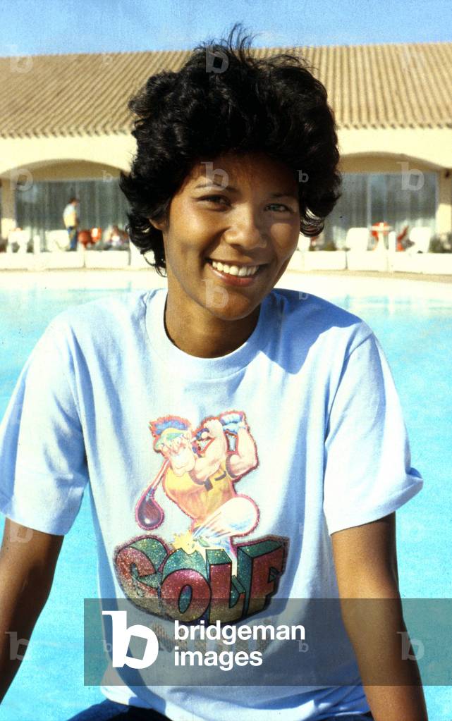 Presenter of French Brodcast Antenne 2 Gillette Aho, 1982 (photo)
