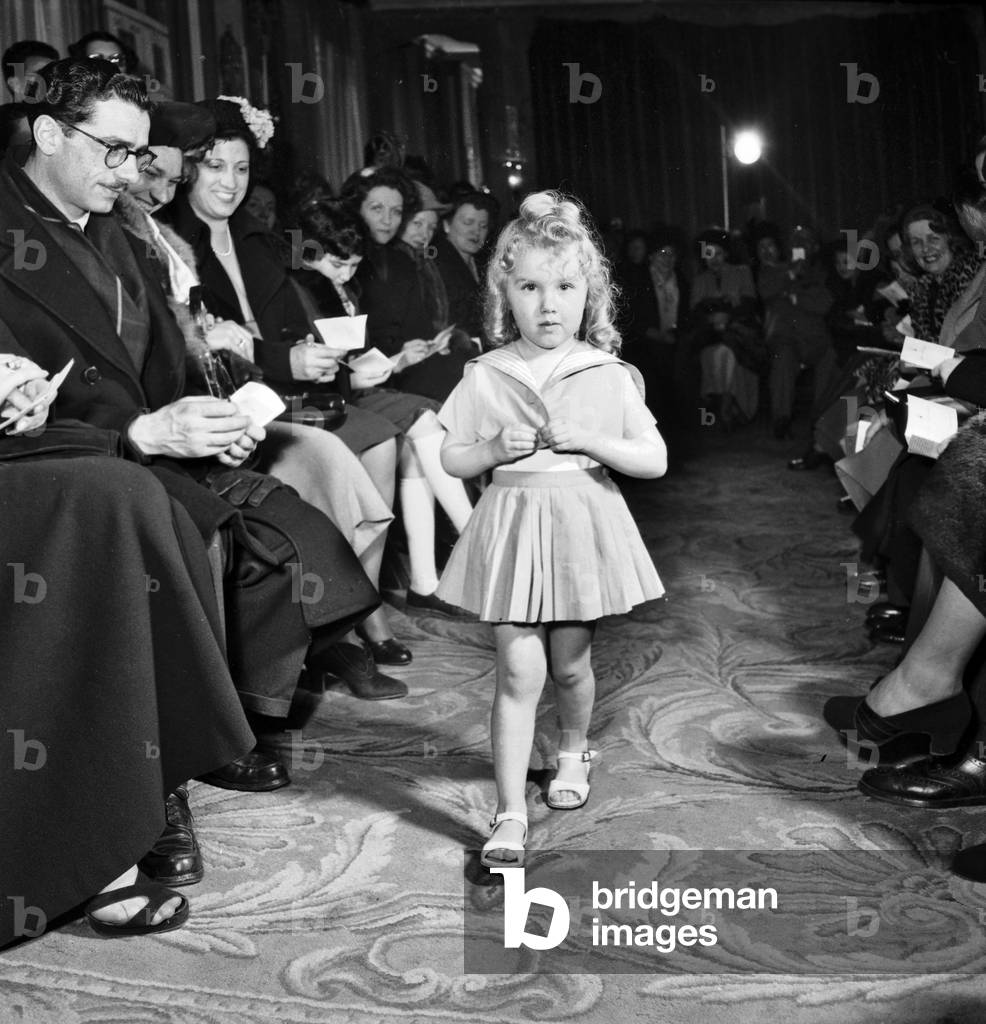 Children Fashion By Jane Sylvain, Paris, February 1949 (b/w photo)