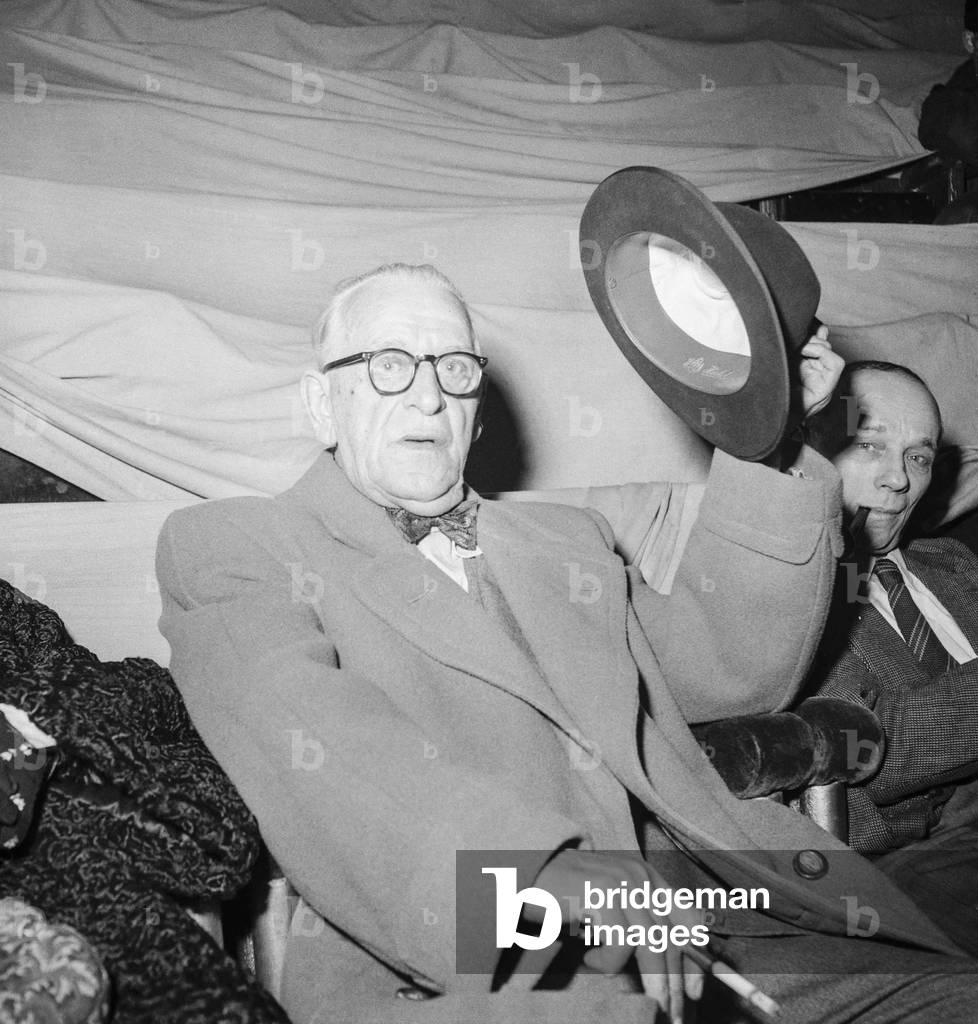 The clown Grock, Paris, 1952 (b/w photo)
