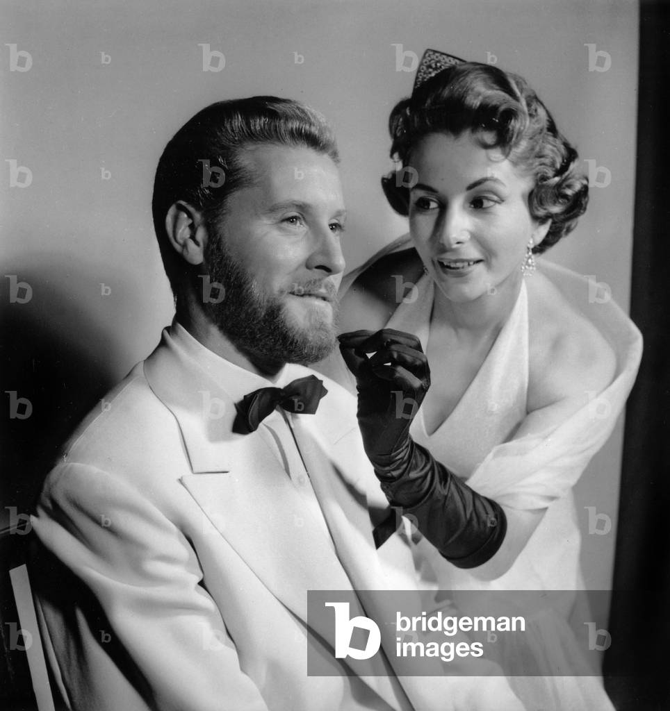 International Festival of Hairstyle in Paris on October 11, 1955 : Crew Cut and Beard By Jacques Hermann, Georgehardy'S Student (b/w photo)