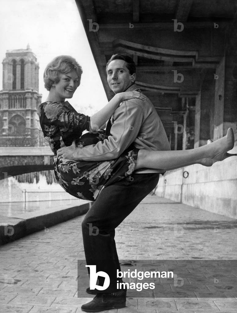 Dance Nouvelle “Le Spring” Albert Raisner And Ingrid Weiss March 25, 1959 On Le Quai Saint Michel (b/w photo)