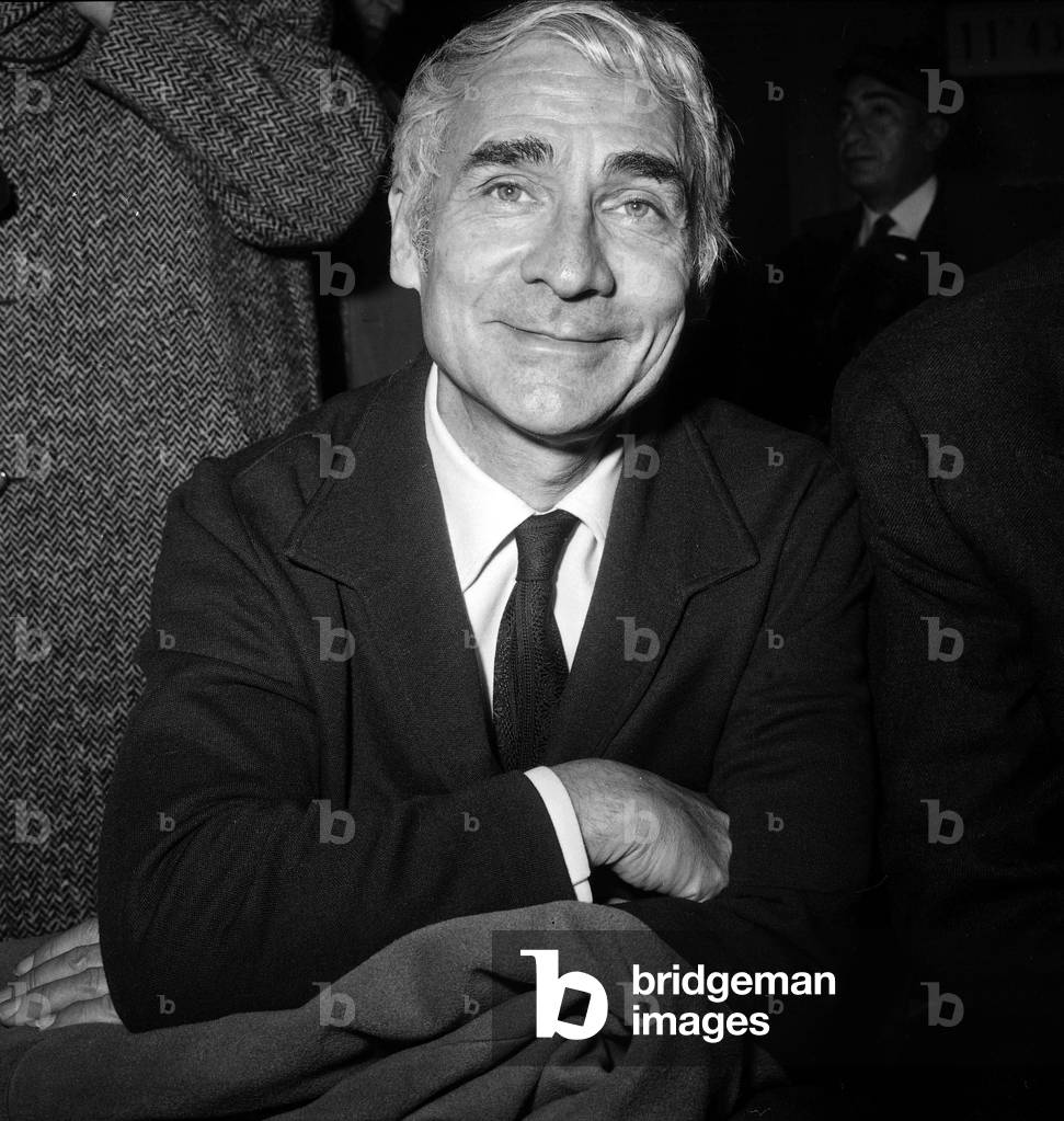 Conductor Jean Martinon at Orly Airport in Paris Before Departure For Montreal, October 17, 1968 (b/w photo)
