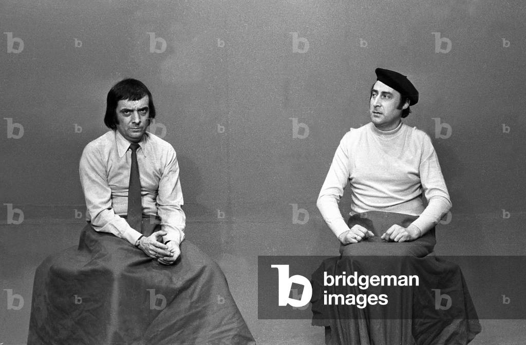 Duo Actors Grosso Et Modo (Aka French Pun For Rough and Ly) in Tvsketch January 1974 (b/w photo)