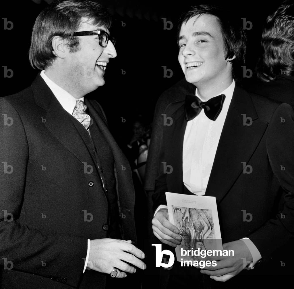 Henri Tisot Et Thierry Le Luron at The Premiere of -Dalida at The Olympia, Paris, November 24, 1971 (b/w photo)