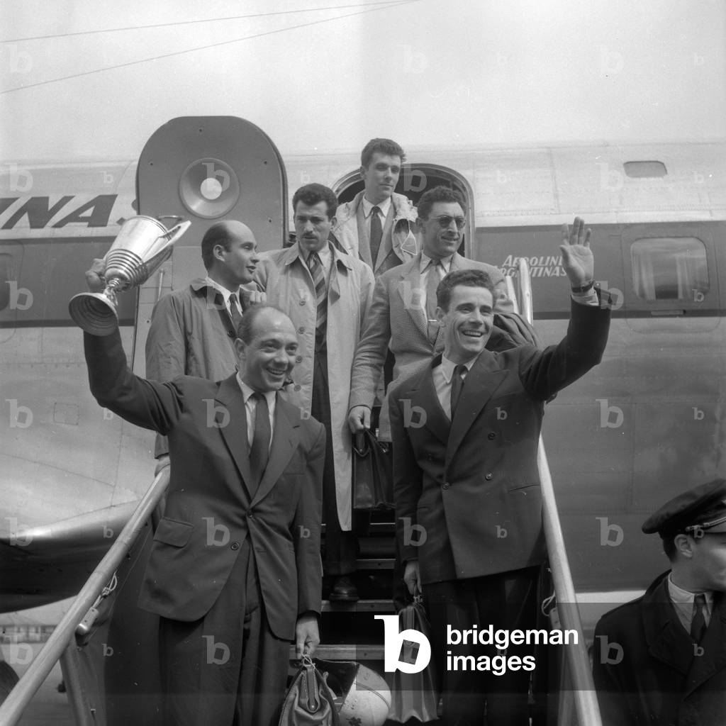 The members of French Expedition to the Andes of Patagonia, 1952 (b/w photo)