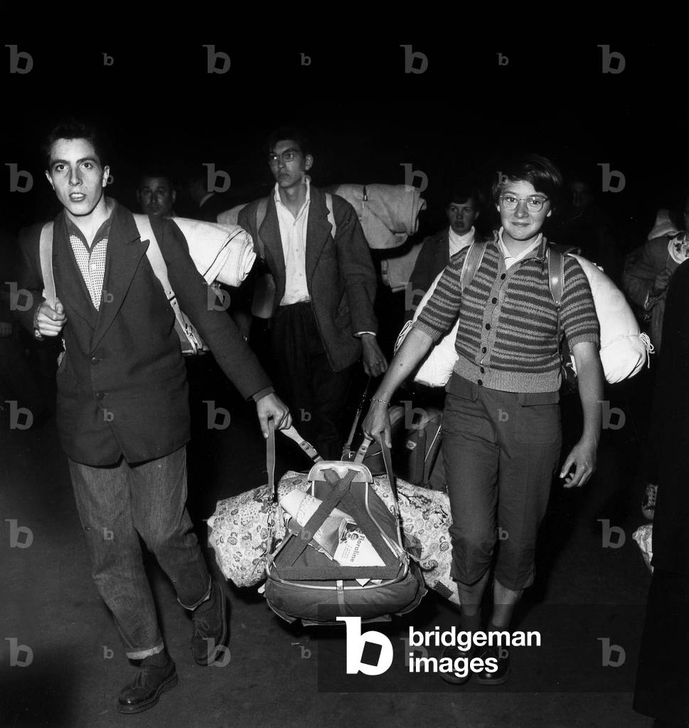 Holidays Vacation Departures in 1956 (b/w photo)