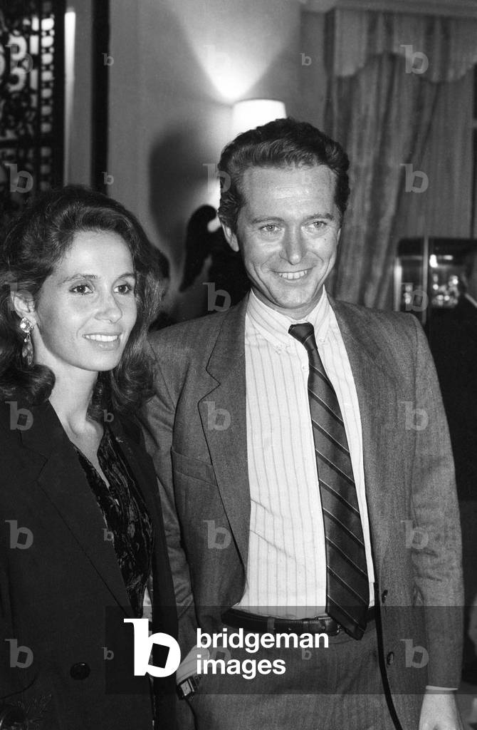 Dominique Baudis and his Future 2Nd Wife Isabelle, Paris, October 17, 1985 (b/w photo)