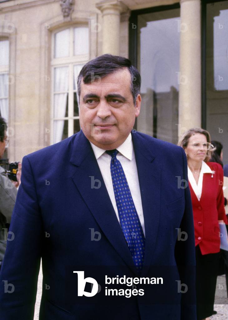 Philippe Seguin, Minister of Social Affairs and Work, Michele Alliot-Marie, School State-Secretary After A Council of Minister, May 6, 1987 (photo)