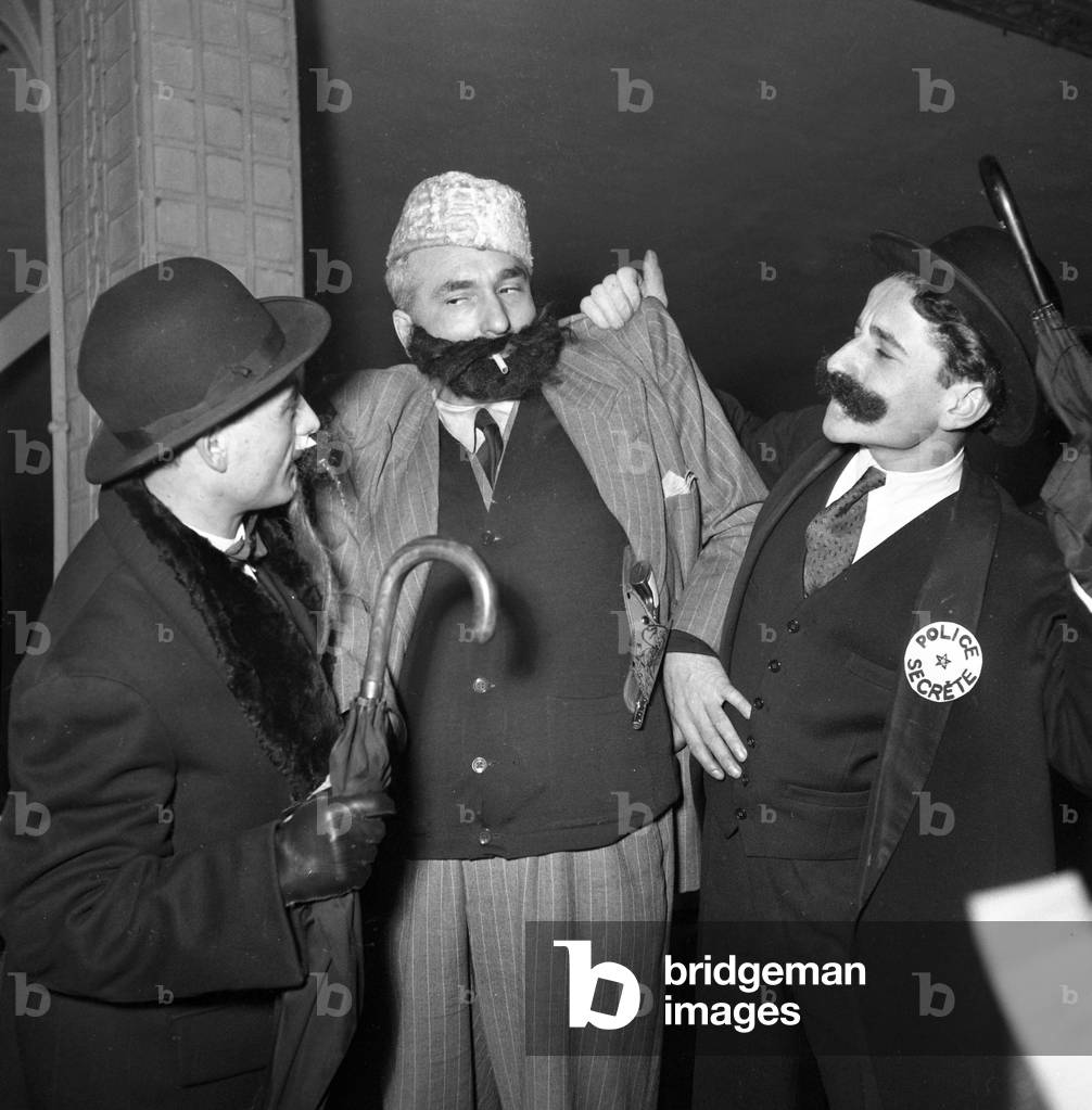 The Ball of The Bearded People at The Moulin De La Galette, Paris, March 20, 1949 (b/w photo)