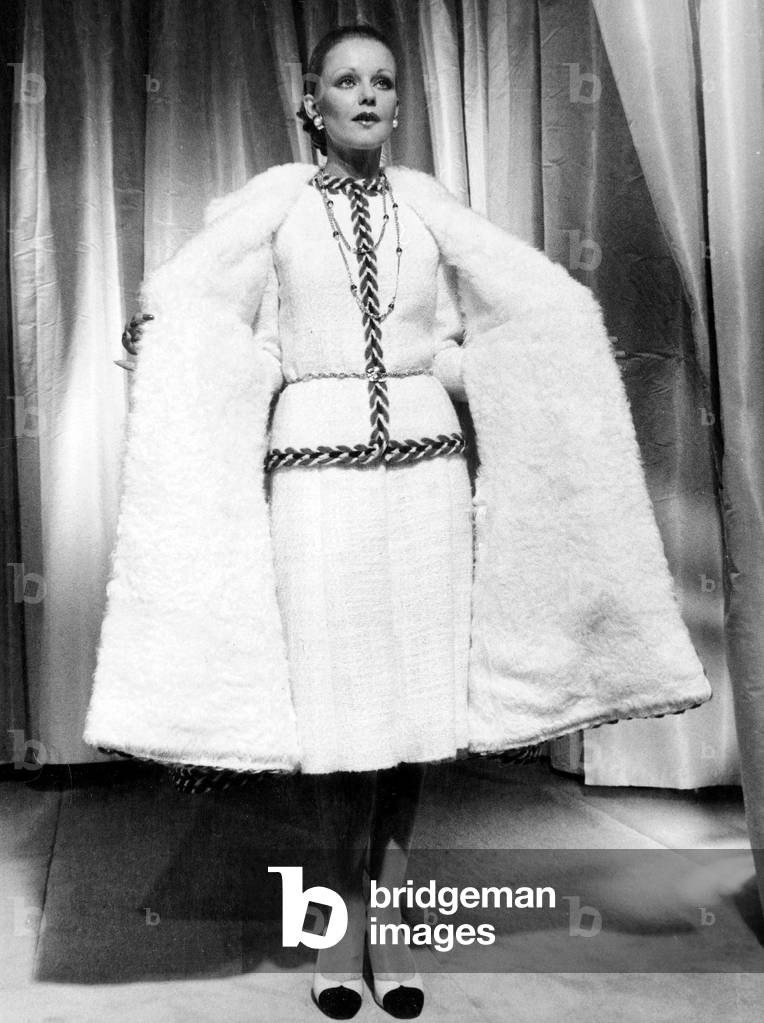 Chanel Autumn-Winter Collection Presented July 24, 1974 (b/w photo)