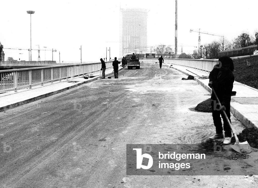 Works For The Last Part of The Ring Road Or Beltway Around Paris April 18, 1973 (b/w photo)