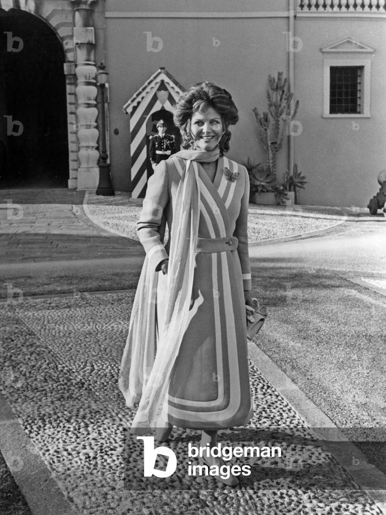 Claudia Cardinale in Monaco on February 23, 1970 (b/w photo)