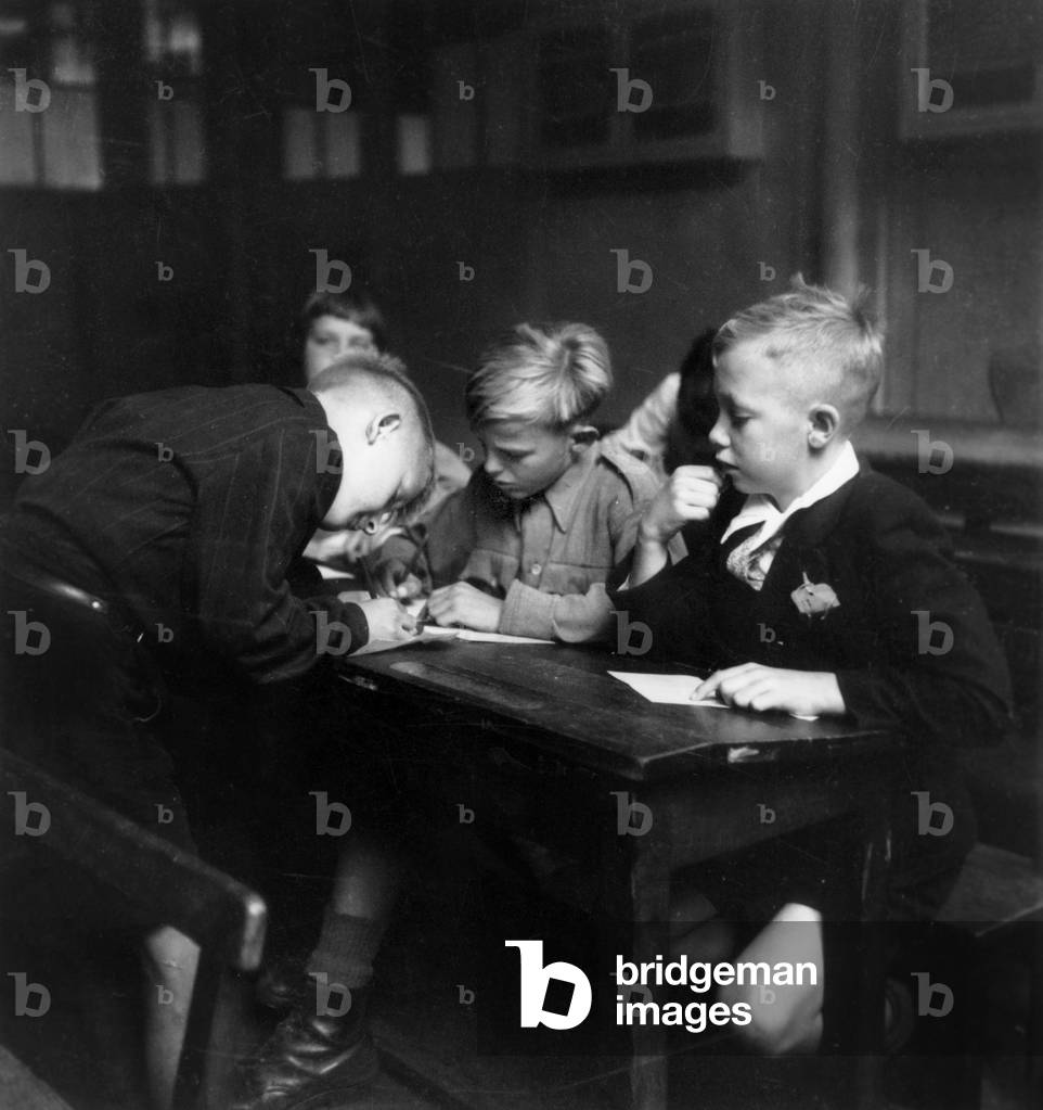 Dutch Children Refugees in France, 1945 (b/w photo)