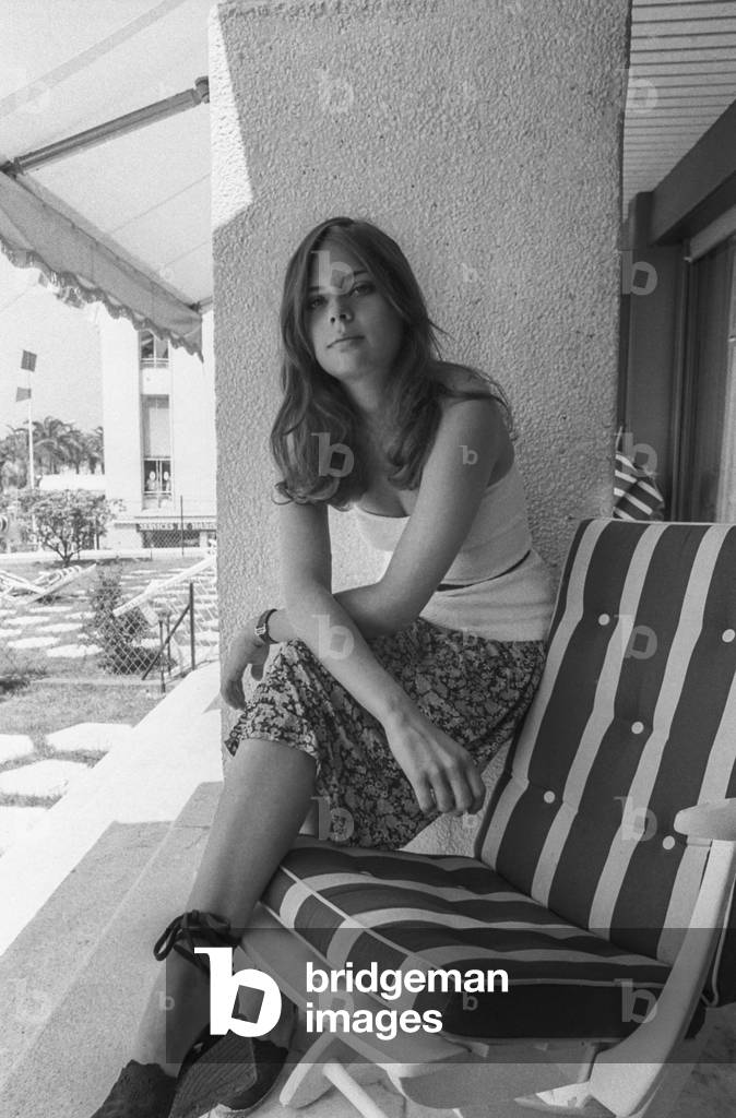 Cannes film festival, May 16, 1979 : French actress Marie Trintignant (b/w photo)