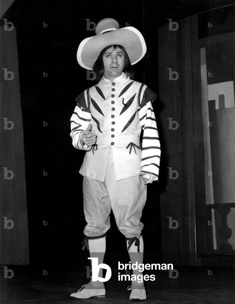 Fernand Raynaud As Sganarelle in Play Don Juan By -Moliere in Villejuif, Feburary 1965 (b/w photo)