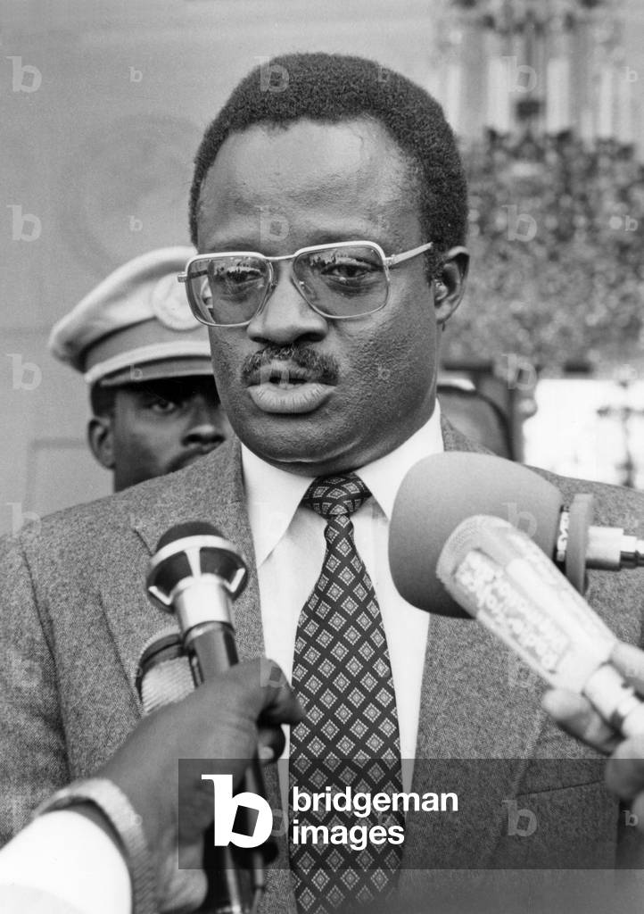 Habib Thiam, Prime Minister of Senegal, Leaving Elysee After Meeting With Francoismitterrand, June 15, 1981 (b/w photo)