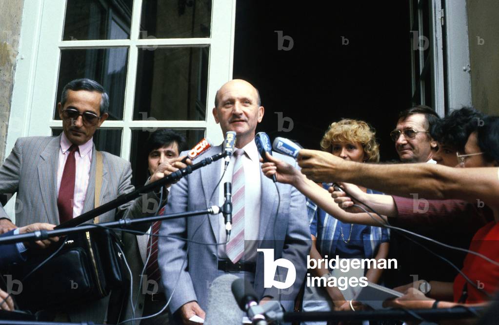 Henri Krazucki General Secretary of French Trade Union Cgt here in Matignon Paris For Meeting With Prime Minister August 24, 1984 (photo)