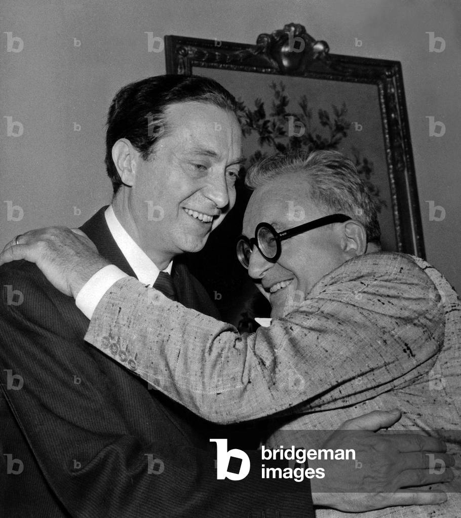 Jean Delay and Marcel Achard in The 60'S (b/w photo)