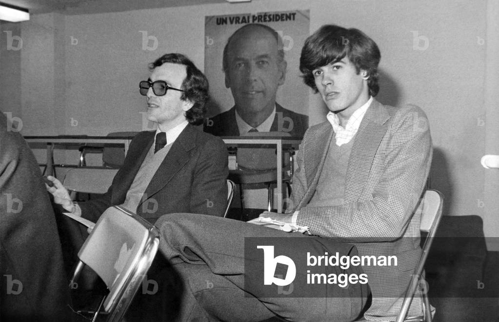 Henri Giscard D'Estaing (Eldest Son of French President), and Member of The Giscardian Youth, here during Press Conference Announcing The Next Meeting of The Giscardian Youth October 14, 1975 (b/w photo)