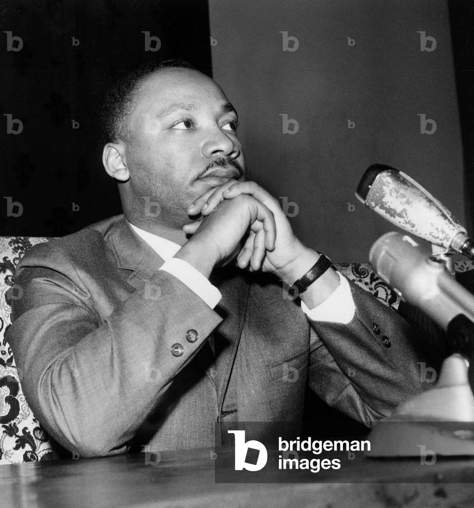 Press Conference of Martin Luther King Activist of Civil Rights Movement here in The American Church in Paris March 27, 1966 (b/w photo)
