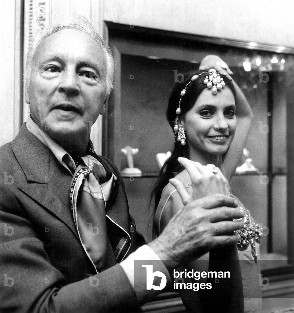 George Balanchine and dancer Suzanne Farrell wearing Van Cleef and Arpels jewelry for Balanchine's ballet 