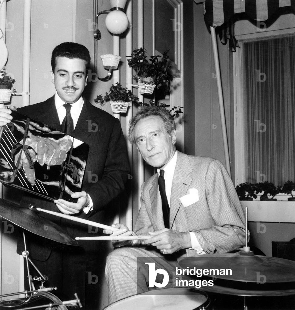 Jean Cocteau with Martial Solal, 1955 (b/w photo)