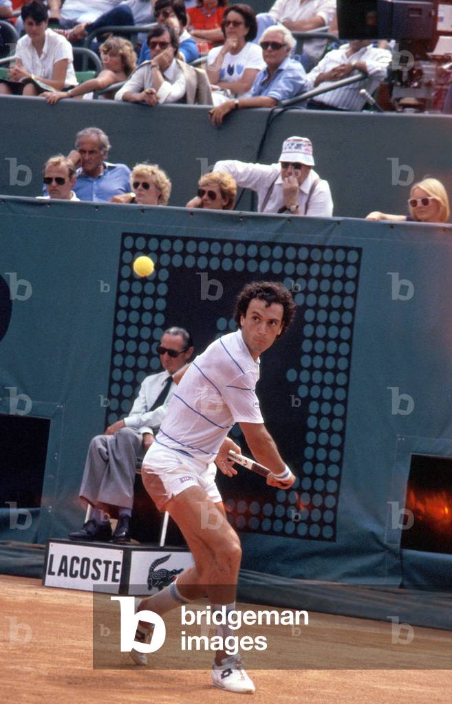 Tennisman Jose Luis Clerc during Tennis Match in Roland Garros 1982 (photo)