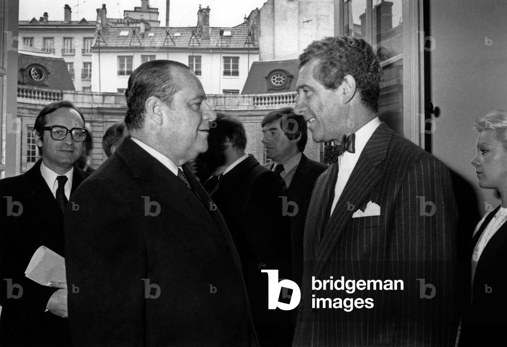 Raymond Barre, French Prime Minister, Received By Jean Favier at Exhibition 
