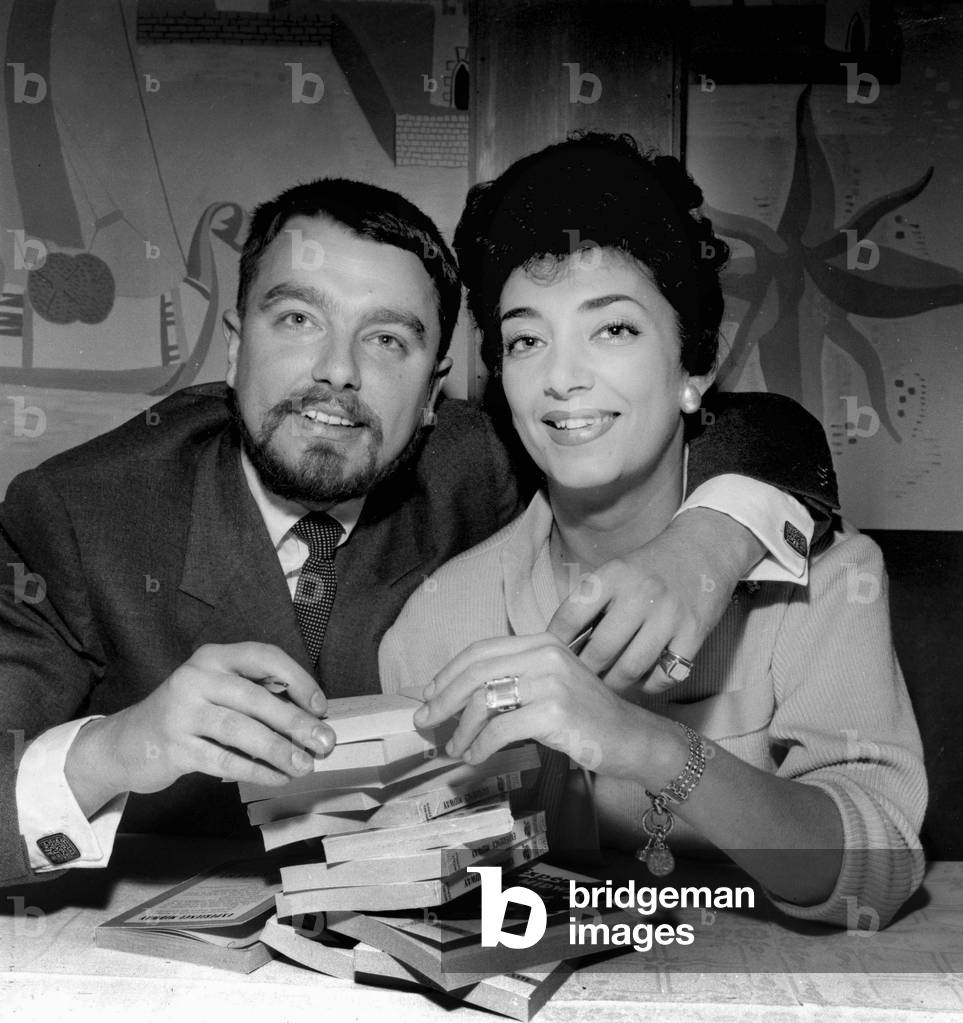 Michel Lebrun and Micheline Dax, November 02, 1956 (b/w photo)