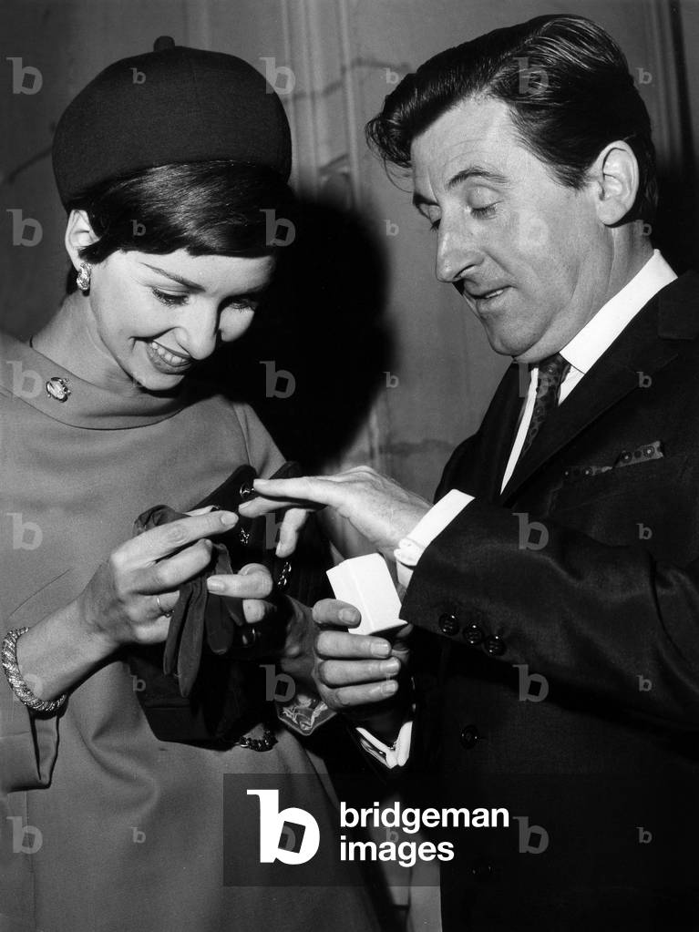 Wedding of Jean Lefevre and Yori Bertin in Neuilly May 20, 1967 (b/w photo)