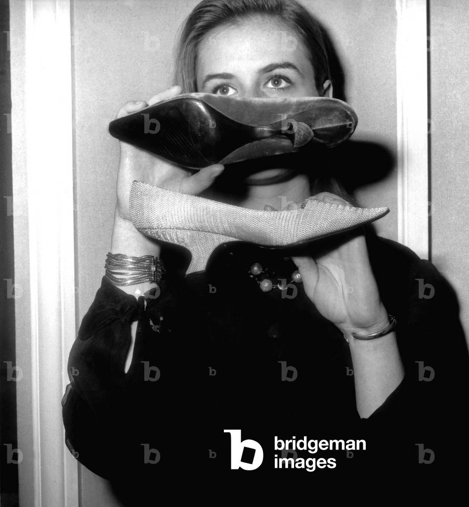 New Style Shoes By Roger Vivier : Heels Are Under The Sole, July 25, 1962 (b/w photo)