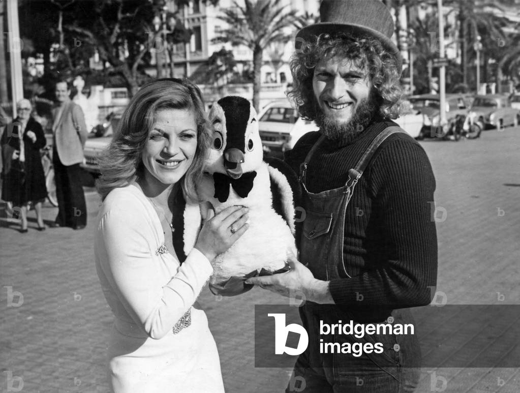 Nicoletta, Nestor The Penguin and David Michel (Teh Voice of The Pingouin) during Recording of TV Programme 