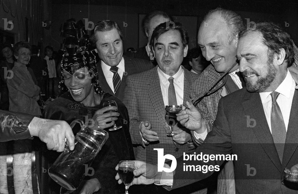 Bernard Pivot, Pierre Tchernia, Jean Marc Thibault, 1982 (b/w photo)