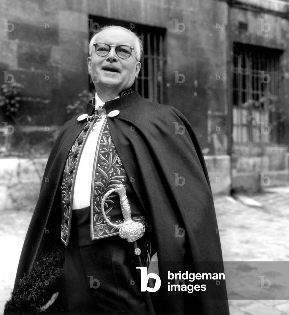 Admission of French Writer Marcel Arland at The Academie Francaise, Paris, April 24, 1969 (b/w photo)