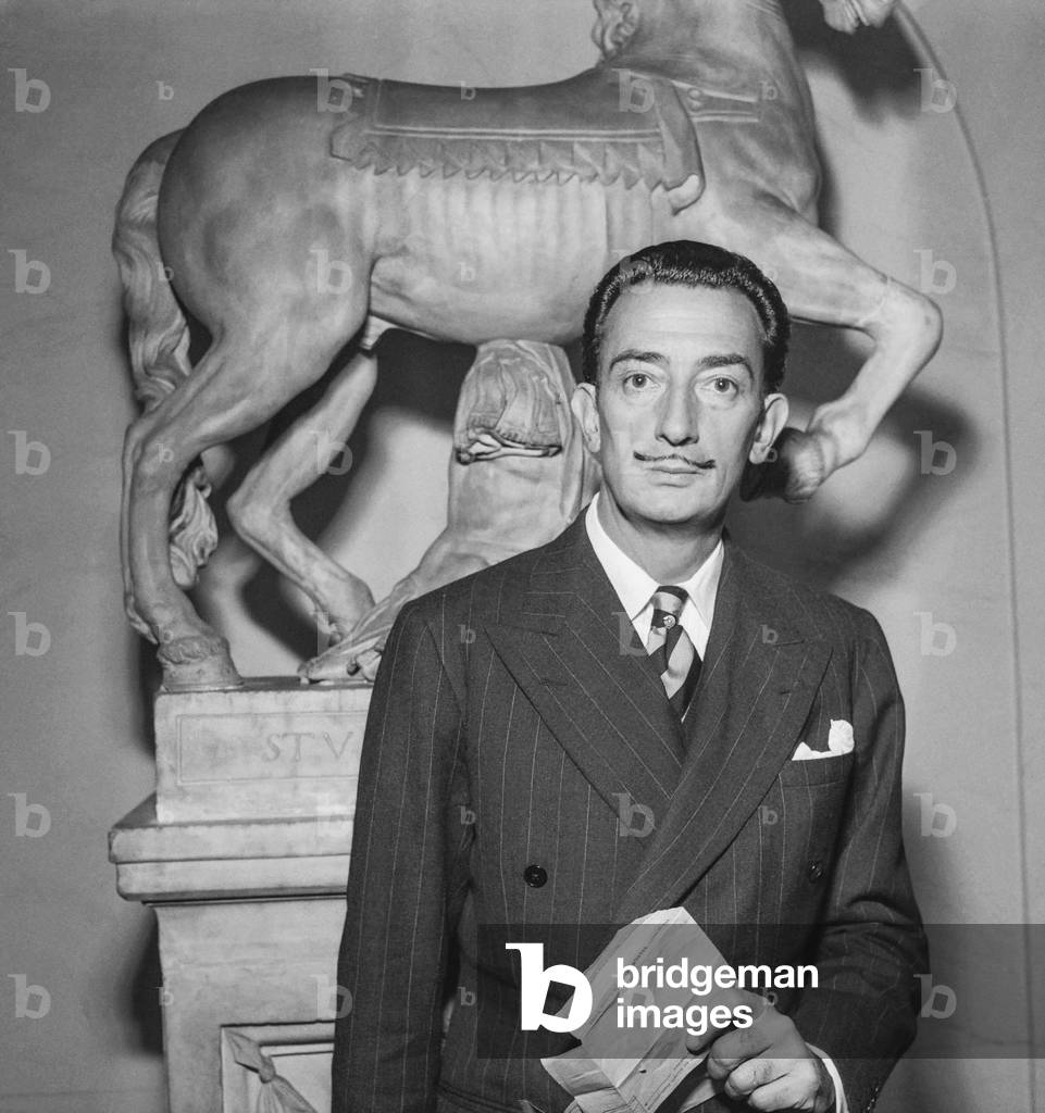 Spanish painter Salvador Dali during a reception given in Neuilly, France, to present his new work of art 