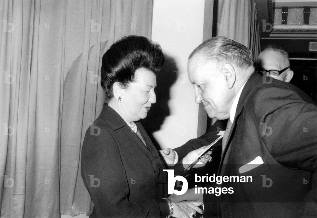 Writer Alejo Carpentier Receiving Literary Prize June 6, 1975 (b/w photo)