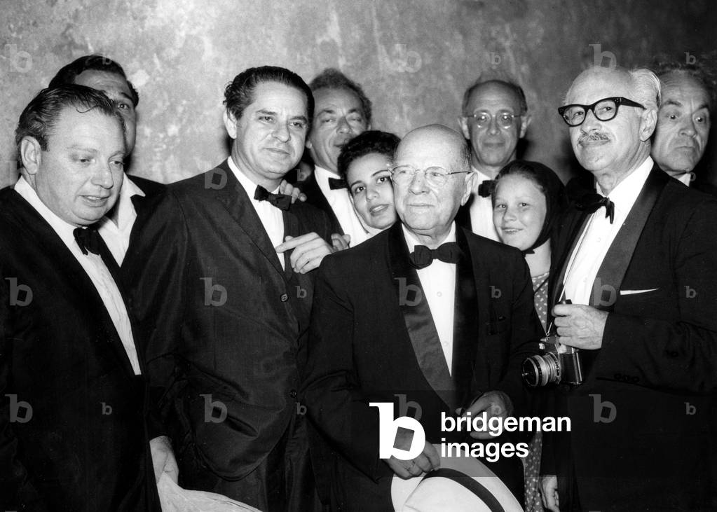Pablo Casals and Stern Trio : Isaac Stern, Eugene Istomin, Pablo Casals and Leonard Rose After A Concert in Israel September 20, 1961 (b/w photo)