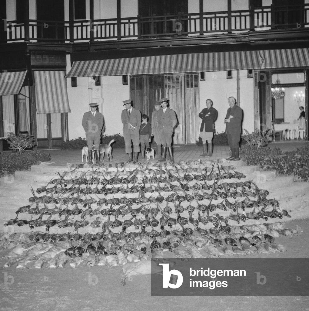 Hunting, France, September 1960 : game (b/w photo)