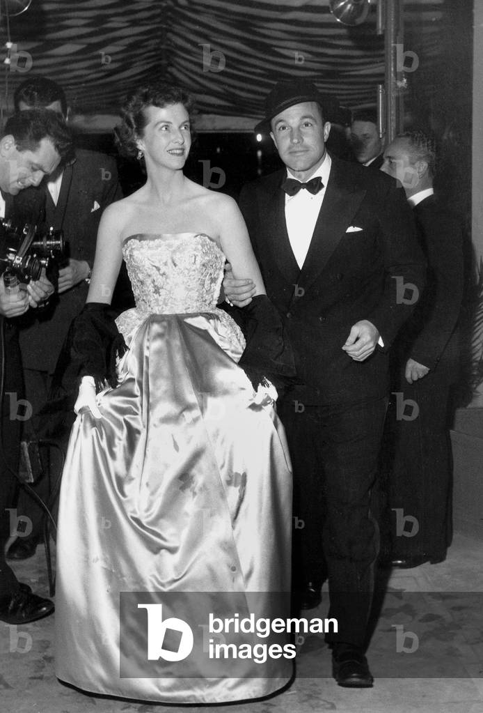 Actor Gene Kelly With his 1St Wife Betsy Blair at Cannes Film Festival April 26, 1952 (b/w photo)