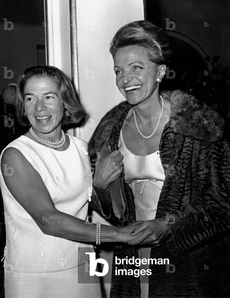 Madame Carven Received Decoration and Is Congratulated By Jacqueline Auriol October 9, 1964  (b/w photo)