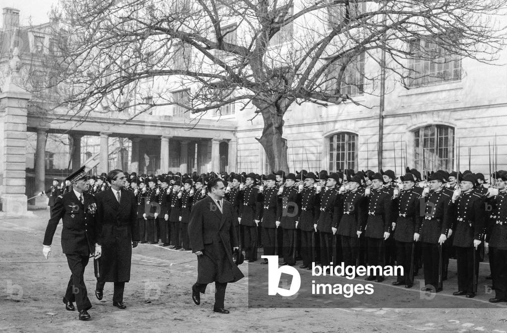The new class of the Ecole Polytechnique, Paris, November 30, 1956 (b/w photo)