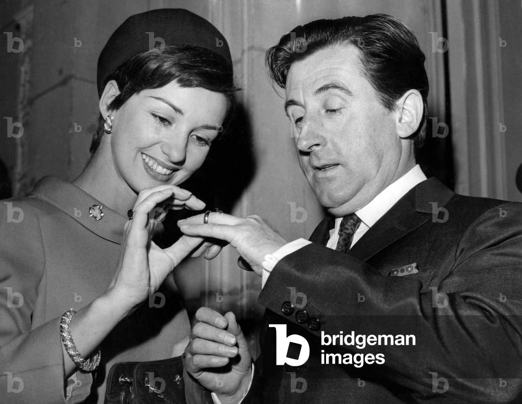 Wedding of Jean Lefevre and Yori Bertin in Neuilly May 20, 1967 (b/w photo)