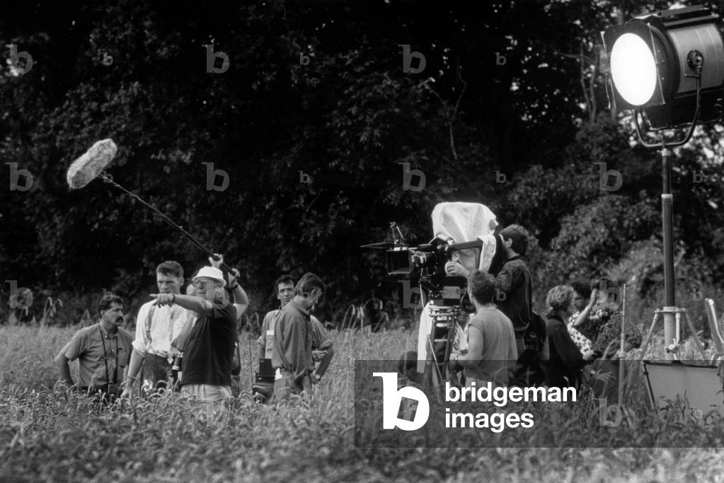On L : Lambert Wilson and his Father Georges Wilson on Set of Film 