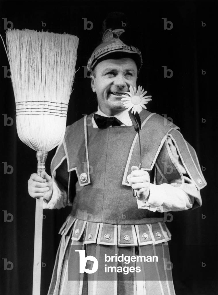 French Comedian Fernand Raynaud on Stage in Paris (One Man Show) April 23, 1970 (b/w photo)