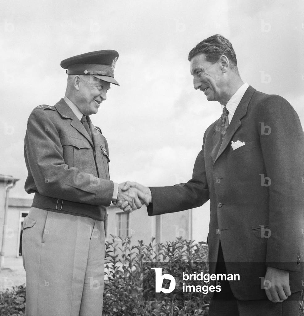 American General Dwight Eisenhower, Paris, 1951 (b/w photo)
