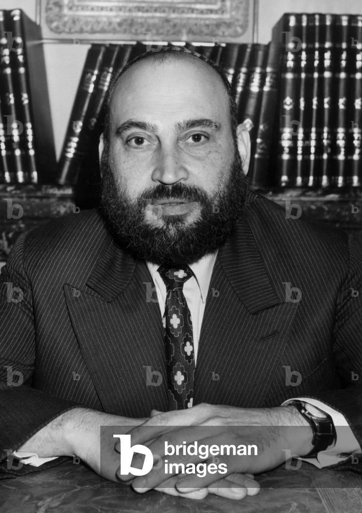Rene Samuel Sirat, Rabbi, Paris, June 10, 1980 (b/w photo)