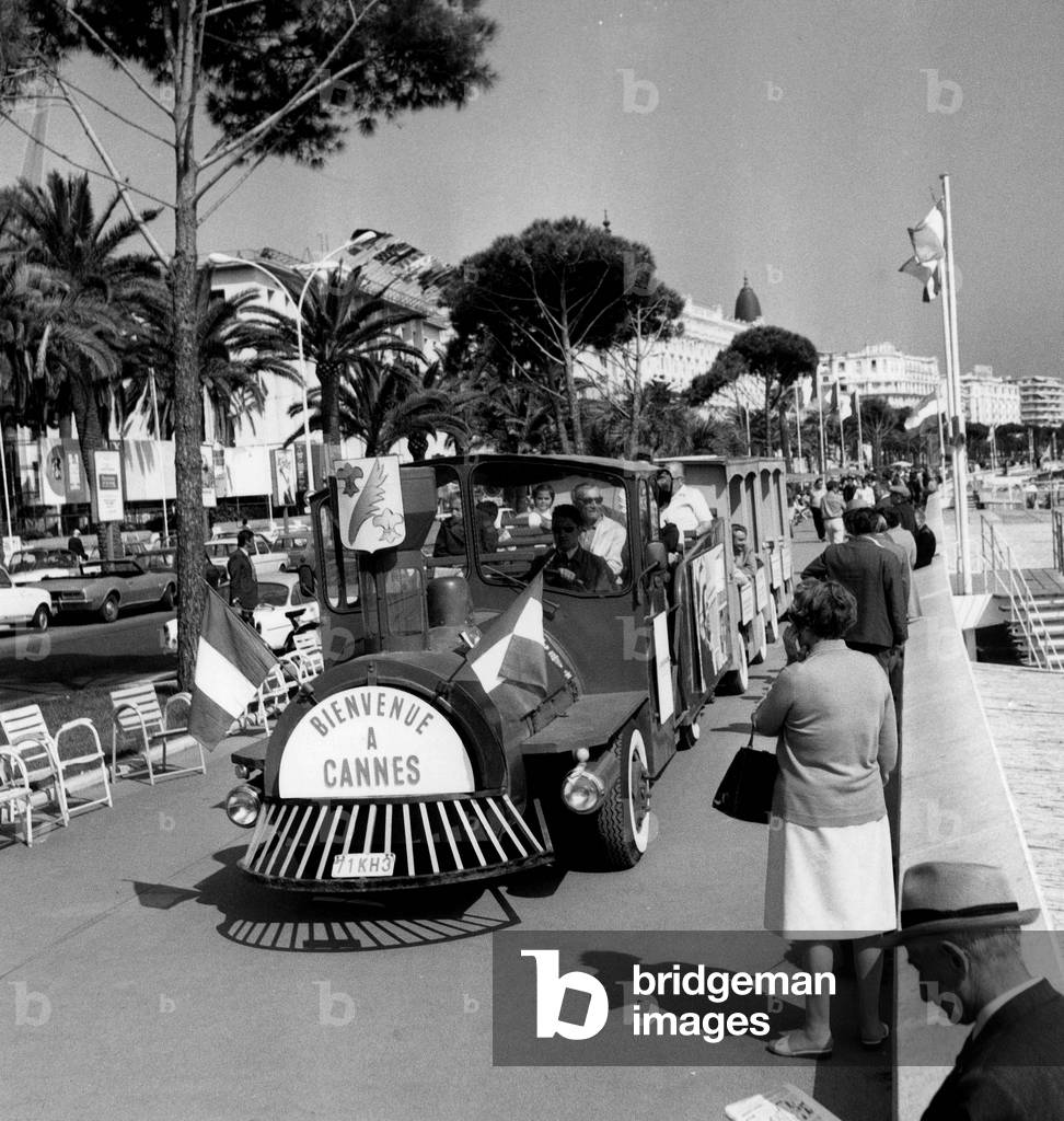 Small Train of The Stars on La Croisette during Cannes Film Festival May 5, 1970 Cinema (b/w photo)